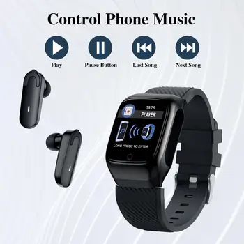 TANOLD Bezdrátová Bluetooth Sluchátka Inteligentní Hodinky, Zpráva Připomenutí, Dotykové Ovládání hi-fi Hudby Šumu Vodotěsný S300