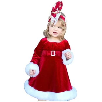 TELOTUNY Dítě Batole Děti Dívky Vánoční Xmas Princezna Party Šaty Fleece Oblečení Vánoční Oblečení pro Bebes Cosplay Party