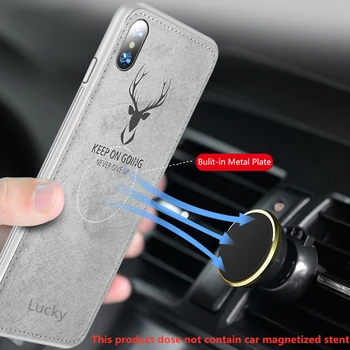 Teplé Tkaniny Textury 3D Deer Měkké TPU Magnetické Auta Pouzdro Pro Honor 10 Lite Vestavěný Magnet Deska Případ Pro Huawei Honor 10 Kryt