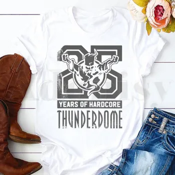Thunderdome Lámání Hardcore Gabber Ženy T Košile Harajuku Ženy Krátký Rukáv T-shirt Letní Tričko Oblečení