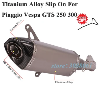 Titanové Slitiny Skluzu Na GTS300 Piaggio Vespa GTS 250 300 Motocykl Výfukových Uniknout Střední Link Potrubí, Tlumič výfuku DB Killer