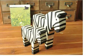 TPRPLH 2ks/Lot Severní Evropě Zebra Figurky Kreativní Dřevěné sochy Zvířat Model Domácí Výzdoba, Dárky, Řemesla BR114