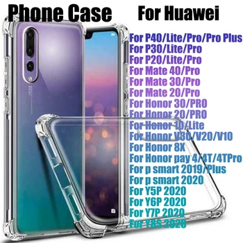 UGI Transparentní Telefon pouzdro Pro Huawei P40 P30 P20 Lite Pro Plus Mate 40 30 20 Pro na Počest 30 20 10 Pro Lite V20 V30 V10 platit 4t