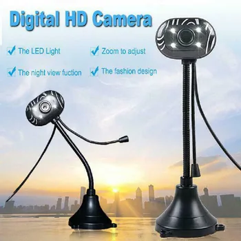 USB 2.0 Webkamera S Mikrofonem 480P 4 Led Light Driver-Free Web Camera
