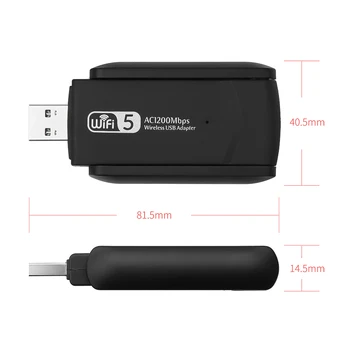 USB 3.0 Adaptér na Wifi 2.4 G 5G 802.11 AC Anténa 1200Mbps Wifi USB Ethernet Síťová Karta Dual Band Wireless Wifi Dongle Přijímač