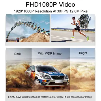 Vehemo 1080P HD 3Inch Dash Cam Video Rekordér 170°, Auto Kamery, Detekce Pohybu, Smyčka Nahrávání Jízdy Záznamník Noční Verze
