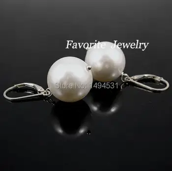 Velkoobchod Pearl Šperky - AAA 14-14.5 MM Bílé Barvy, Matka - Of - Perla Houpat Náušnice Set - Doprava Zdarma