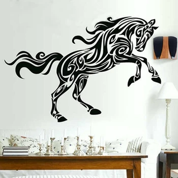 Velké velikosti abstraktní kůň vzor vodotěsné vinyl umění kůň nástěnné malby zeď obtisk samolepky na zeď dekorace doprava zdarma