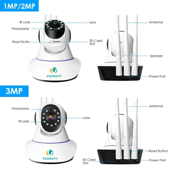 VEONARY AI 1536P 1080P Wi-fi Bezdrátové IP Kamery Zabezpečení Domácnosti Dohled obousměrný Audio CCTV 3MP 2MP Baby Monitor domácí Zvířata P2P Cloud