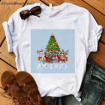 Veselé Vánoce Čivava letní ženy módní print T Shirt 2019 ženy ležérní harajuku krátký rukáv vogue tričko čivava topy