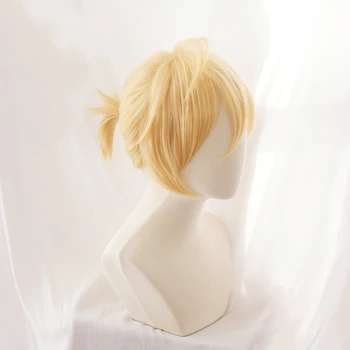 Vocaloid Kagamine Len Krátké Blond Tepelně Odolné Vlasy Cosplay Kostým Paruka + Sledování + Čepice Paruka