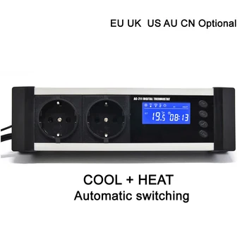 Vodotěsné čidlo, Digitální termostat Akvárium teploty Topení a chlazení pro EU, UK, AU plug CN