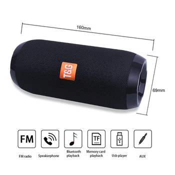 Vodotěsný Přenosný Sloupec Bezdrátový Bluetooth Reproduktor Sloupec Sound Bar a Subwoofer Music System Center Reproduktor AUX, FM Rádio