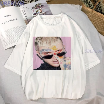 Vogue Harajuku Ženy Ullzang T Shirt Ženy Vtipné Lil Peep T-shirt 90. let Estetická Camiseta korejský Styl Top Tees