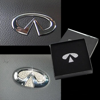 Volant auta S Diamond Dekorace Emblém Auto Samolepky Pro Infiniti FX35 FX37 QX70 QX80 Q30 Q50 G35 G37 Styling Interiéru
