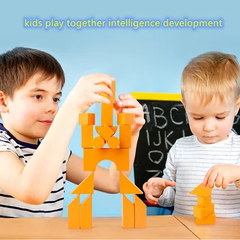 Vysoce Kvalitní 18 Ks 48 Výzvy Dřevěné Duilding Bloky Hračky, Děti Intelligence Development Rovnováhu Stavební Bloky Hračky