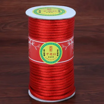 Vysoce Kvalitní 5 mm/7mm Červená Korean Hedvábí Čínský Uzel Kabel Lištování Řetězec Kabel pro Šperky A Řemeslo Dělat