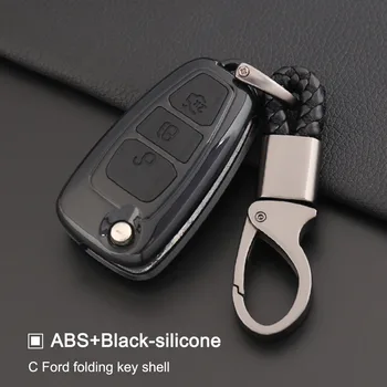 Vysoce kvalitní uhlíkové vlákno +ABS, alarm klíč řetězce prsten pouzdro držák Pro Ford C-Max Focus 3 MK3/Galaxy Mondeo Transit Kuga Uniknout