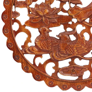 VZLX Dřeva Vyřezávané Nášivka Rám Roh Onlaye Nelakovaný Nábytek, Domácí Dveře Dekor Dekorace Doplňky Mandarin Kachna Lotus