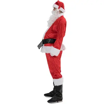 Vánoční Kostým Santa Claus Dospělé Cosplay Santa Claus Pánské Oblečení 5ks/lot Oblek Fantazie Šaty Plus velikosti S-XXXL