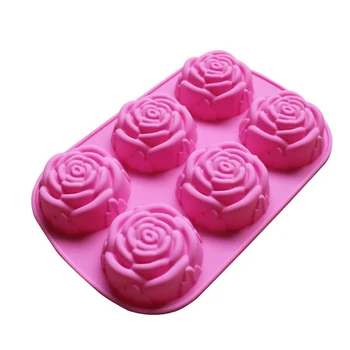 Výrobu mýdla Formy rose tvoří 6-dutiny DIY Ruční pro Koláč, Košíček, Muffin, Kafe Pudink Svíčka silikonové formy