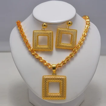 Wando Dubaj Šperky Sady pro Ženy Zlaté Barvy Etiopské Přívěsek Náhrdelníky Náušnice blízkovýchodní Arabské Africké Svatební Šperky