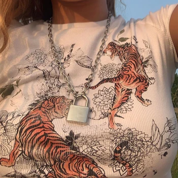 Weekeep Streetwear Tiger Vytisknout Bílé O-neck Krátký Rukáv t shirt Ženy Ostříhané Sexy Bodycon Tee Shirt Femme Vrcholy