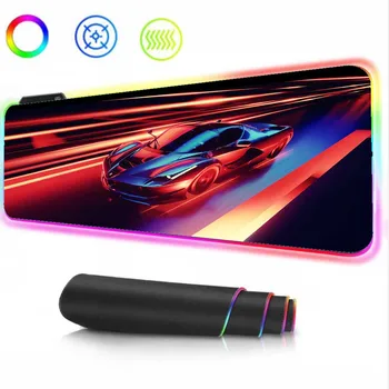 XGZ Cool 2077 Sportovní Auto, RGB Světelný LED Mouse Pad Lock Edge Gamer Gaming Posuvné Podložka pod myš XXL Počítač, Herní Příslušenství, Podložky