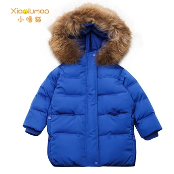 XIAOLUMAO dětské péřová Bunda Pro Dívky Kožešinovým Límcem Děti Chlapci Zimní Teplé Oblečení Batole Dětské Oblečení Dívka 2 Do 7 Let