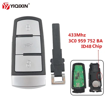 YIQIXIN Dálkového ovladače 3 Tlačítko Keyless Entry Smart Klíč Pro VW Volkswagen Magotan 3 Passat B6 3C B7 3C0 959 752 BA Čip ID48