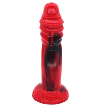 YOCY g-spot masér zvířat silikonové dildo s přísavkou dilda červená černá hrbolatý dildo malé čerpadlo erotické hračky butt plug