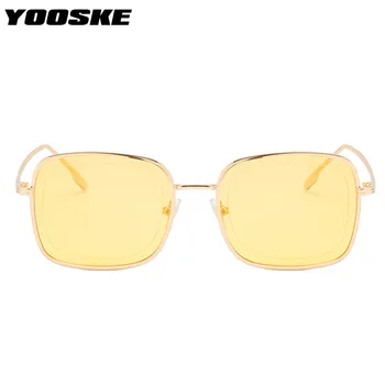 YOOSKE Vintage Náměstí sluneční Brýle Muži Značky Designový Kovový Rám Sluneční Brýle pro Ženy Odstíny Černé Dámy Růžové Brýle UV400