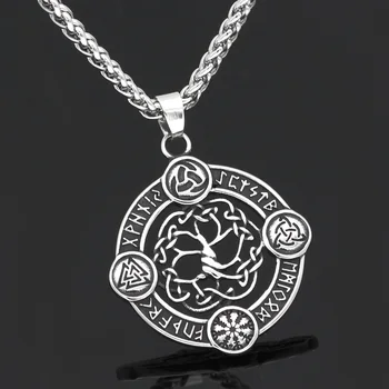 Z nerezové oceli viking nordic kompas Vegvisir odin amulet přívěsek náhrdelník s dárková taška