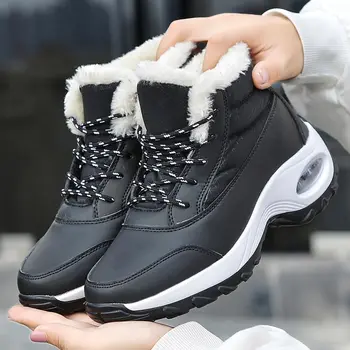 Zimní boty ženy 2021 platformy sníh boty žena teplé krátké plyšové kotníkové boty pro ženy, kožešinové boty nepromokavé boty plus velikost 41