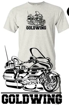 Zlato Goldwing Klasický Cestovní Motocykl Biker Graphic Art Sketch T Shirt 2019 Nové Příjezdu Muži Módní Legrační Trička Tisk T Košile