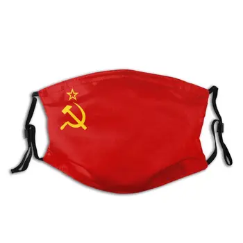 Červené CCCP Vlajku Svazu Sovětských Socialistických Republik Non-Jednorázové obličejové Masky ruské Respirátor Muflové Masky s Filtry, PM 2,5