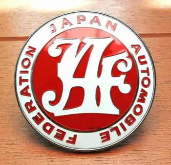 Červené JAF Logo Japonské Automobilové Federace JDM Auto Mřížka Emblémy Odznak