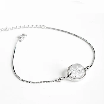 Štěstí Korálek Himálajské Bílé Crystal Box Řetěz Náramky 925 Sterling Silver Náramek pro Ženy Šperky valentines den dárek YBR212