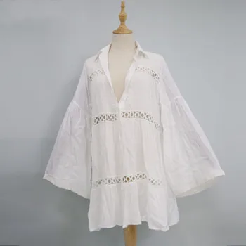 Ženy Ležérní Vintage Kimono Cardigan Dámy 2018 Léto Háčkování Polyester Kimono Loose Hollow out Halenka Topy