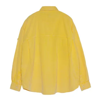 Žluté Multi-kapsa cargo bunda Muži Ženy 1:1 Vysoce Kvalitní Manšestrové Kabáty Cav Zabránit Vintage Zip Bundy