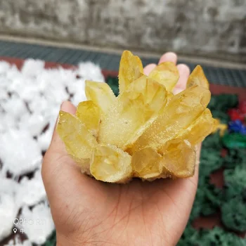 Žlutý Citrín Quartz Crystal Clusteru Vzorek Přírodní topaz clusteru quartz minerální