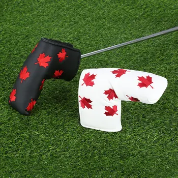 1 Ks Golf Canada Vlajka Červený Javorový List Headcover Putter Head Cover PU Golf Hlavy Kryty Ochrana Sada Pro Golf Blade Klubu Hlavy