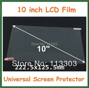 10ks 10 palcový Univerzální Clear LCD Screen Protector Ochranná Fólie pro Tablet PC, GPS MP4 Velikost 222.5x125.5mm Žádný Maloobchodní Balení
