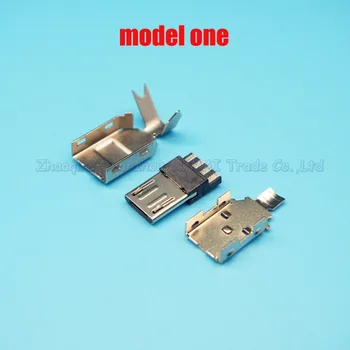 10set/lot 3 v 1 DIY Micro usb 5P konektor samec Solderable kovové bydlení