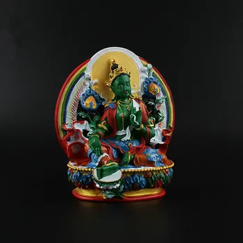 11,5 cm Jemné Pryskyřice, Ruka, Á, Buddhistické Dodavatelů Avalokitesvara Bódhisattvy Green Tara Tibetské Obrázek Socha Buddhy