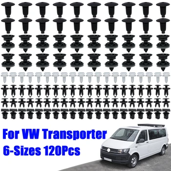 120PCS 6 Velikostí Auta, Dveře, Obložení Klipy Auto body Push Pin Nýt Interiéru Střechy, Koberec Příchytka Pro VW Transporter T4 T5 T6