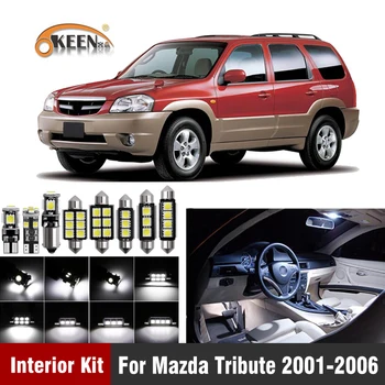 12ks Bílá Canbus Led Auto Žárovky vnitřního Osvětlení Light Kit Pro Mazda Tribute 2001 2002 2003 2004 2005 2006 Kufru Licence Lampa