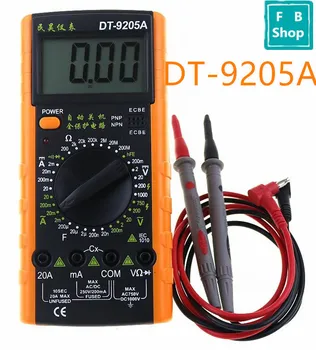 1KS DT-9205A Digitální LCD AC/DC Ampérmetr Odpor Kapacitní Tester Multimetr DT9205A