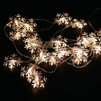 2,5 m Vánoční sněhové Vločky LED String Světla, Blikající Světla, Závěs, Světlo, Vodotěsné Prázdniny Svatební Party Nový Rok Víla Lig