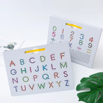 2 V 1 Magnetické Rýsovacím prkně Montessori Vzdělávací Hračky Pro Děti, Abeceda Číslo Obrysu Desky Učení ABC Dárky